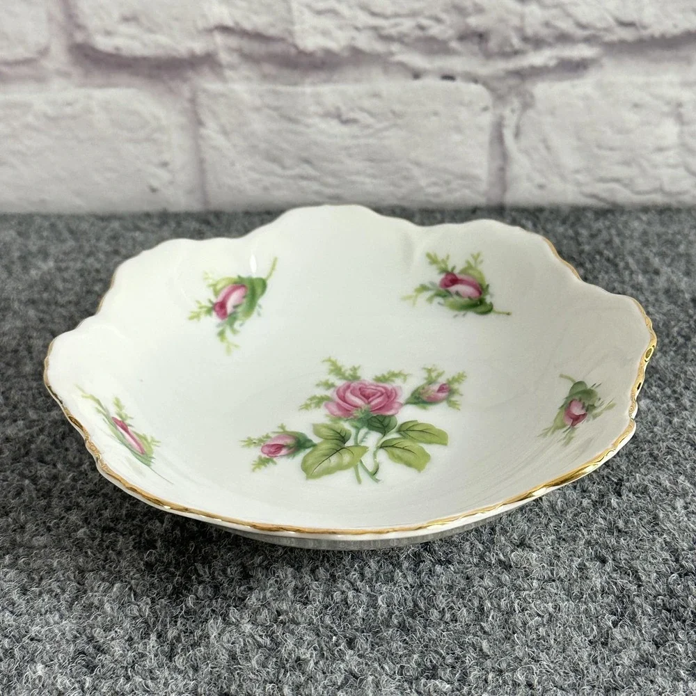 VTG MW Japan Porcelain Dessert Bowl Wild Rose 5.5